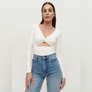 NEW Reformation Kelia Top Ivory Small